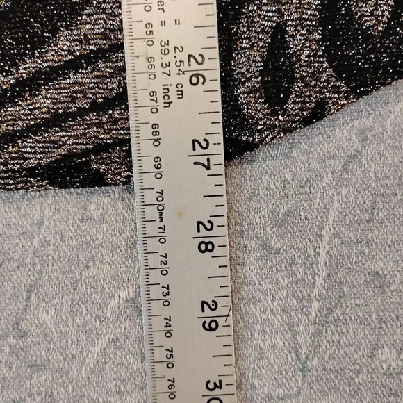 Eclipse NWT Women's Cut Out Sleeves Sparkly Black & Gold Blouse Size Large - Picture 9 of 12